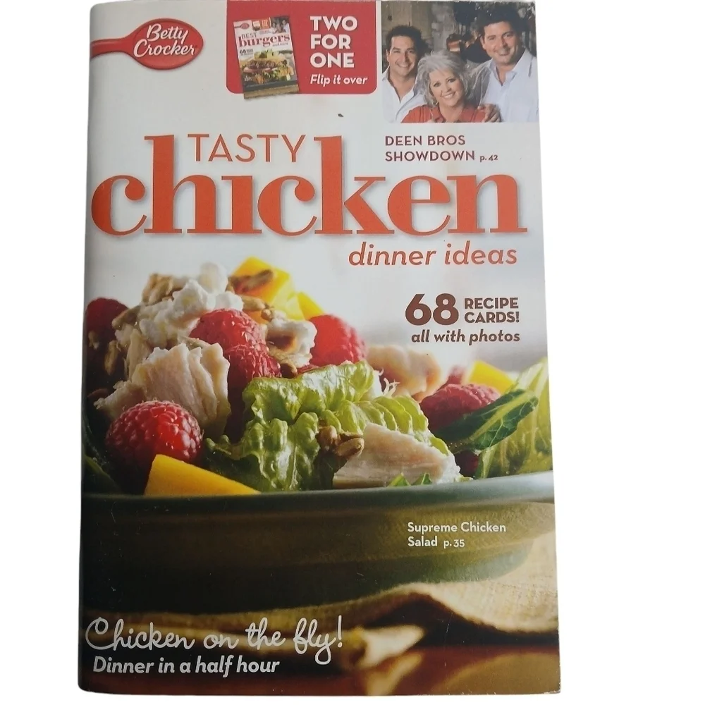 Betty Crocker Tasty Chicken & Burger Recipe Cookbook Pamphlet 2 For One 2010